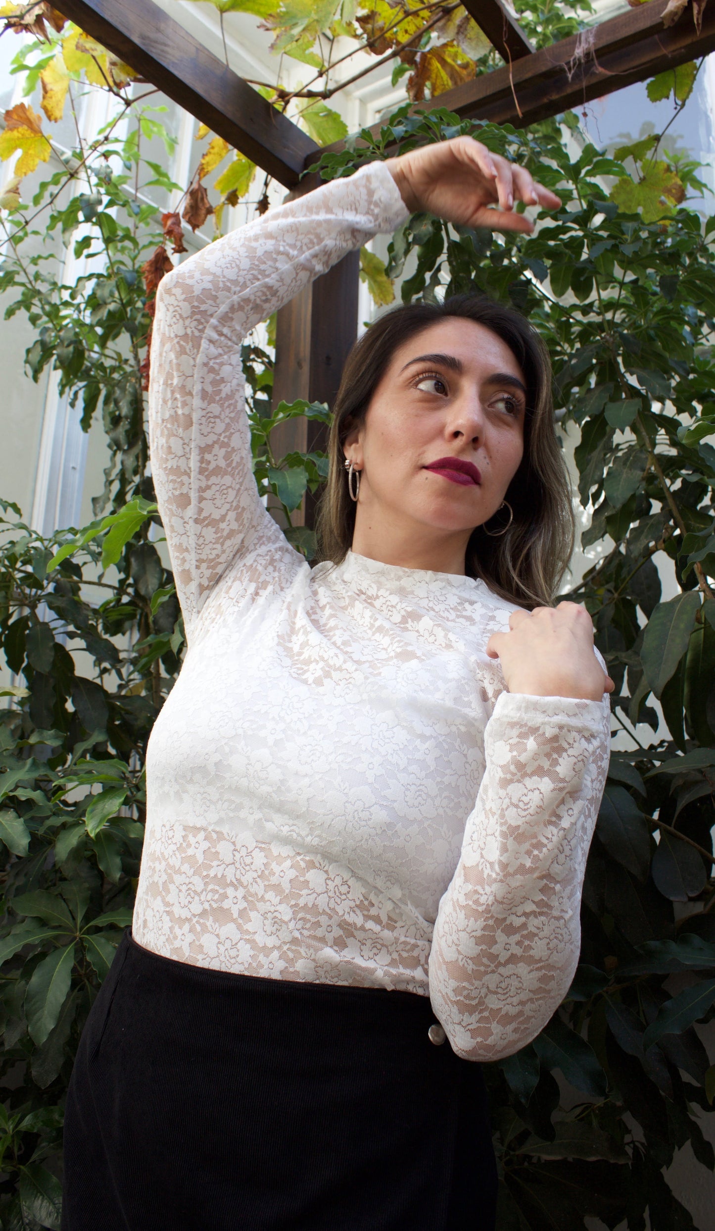 POLERA ENCAJE BLANCO