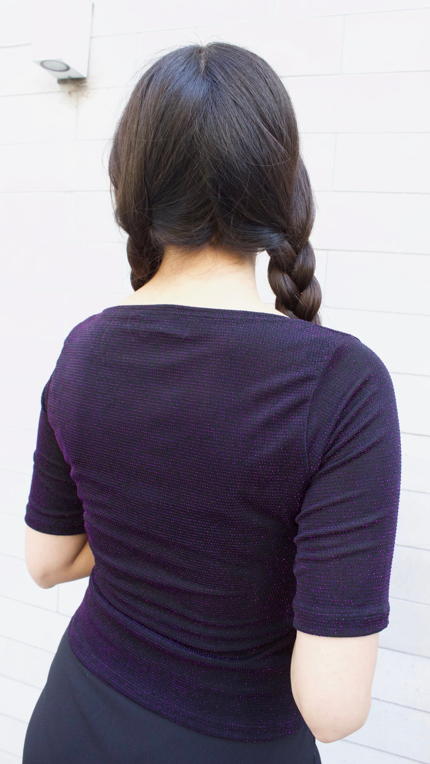 POLERA GLITTER BRILLOS MORADOS