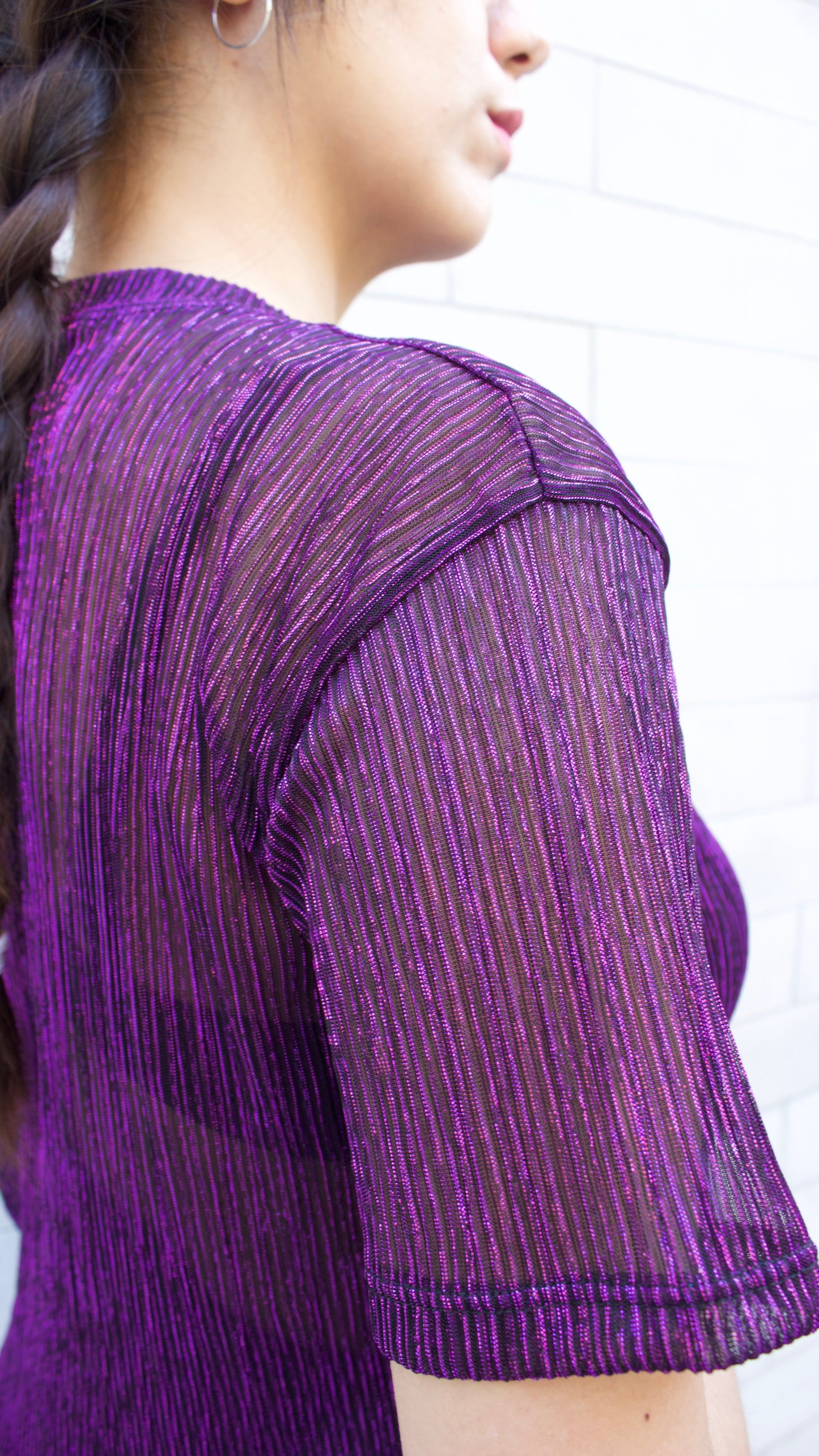 POLERA PLISADA MORADA