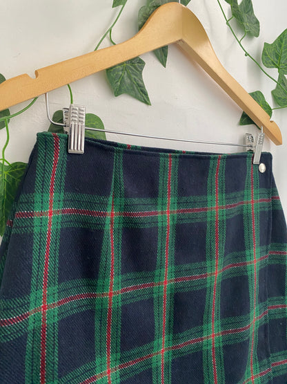 FALDA CRUZADA TARTÁN VERDE