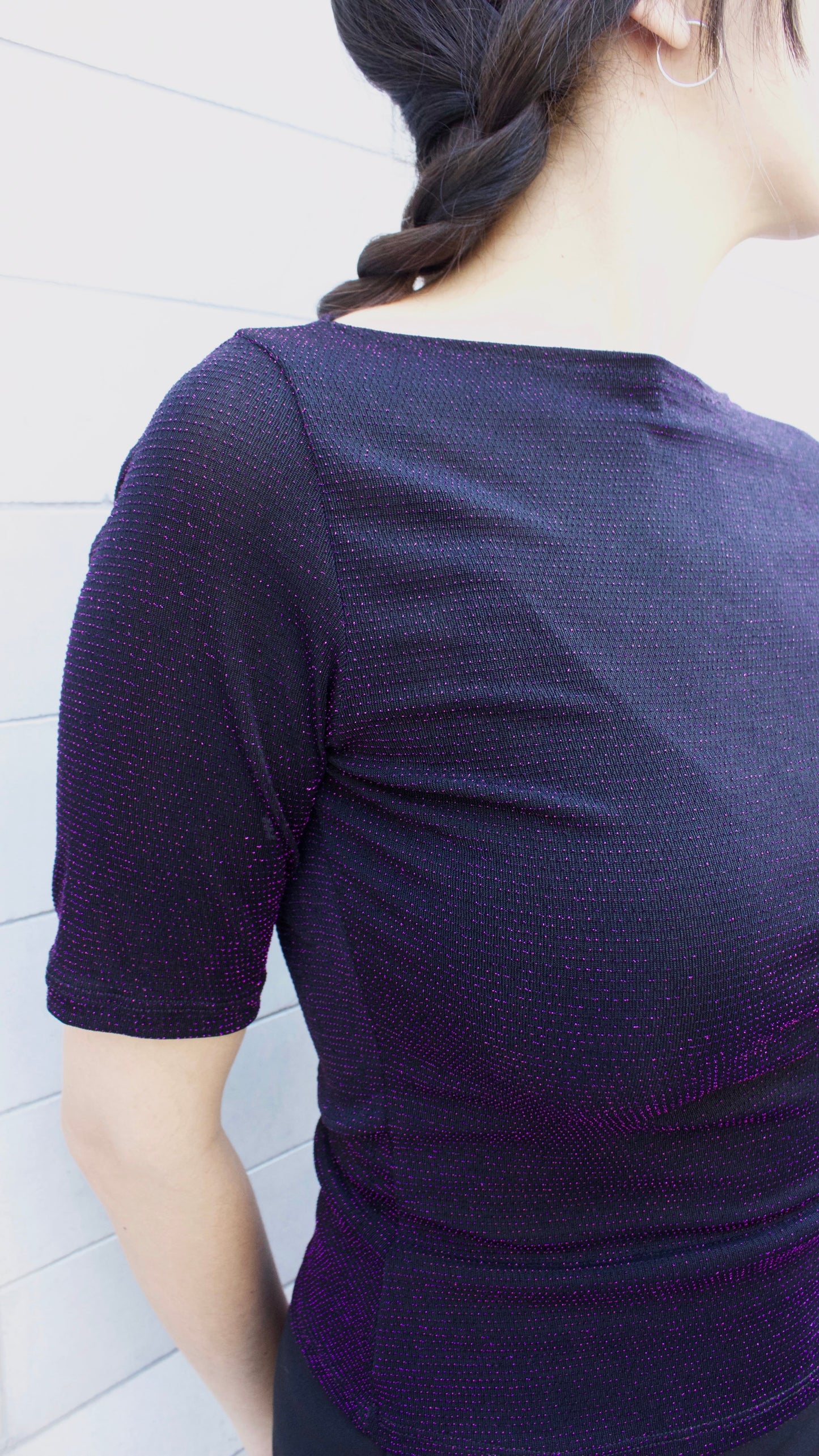 POLERA GLITTER BRILLOS MORADOS