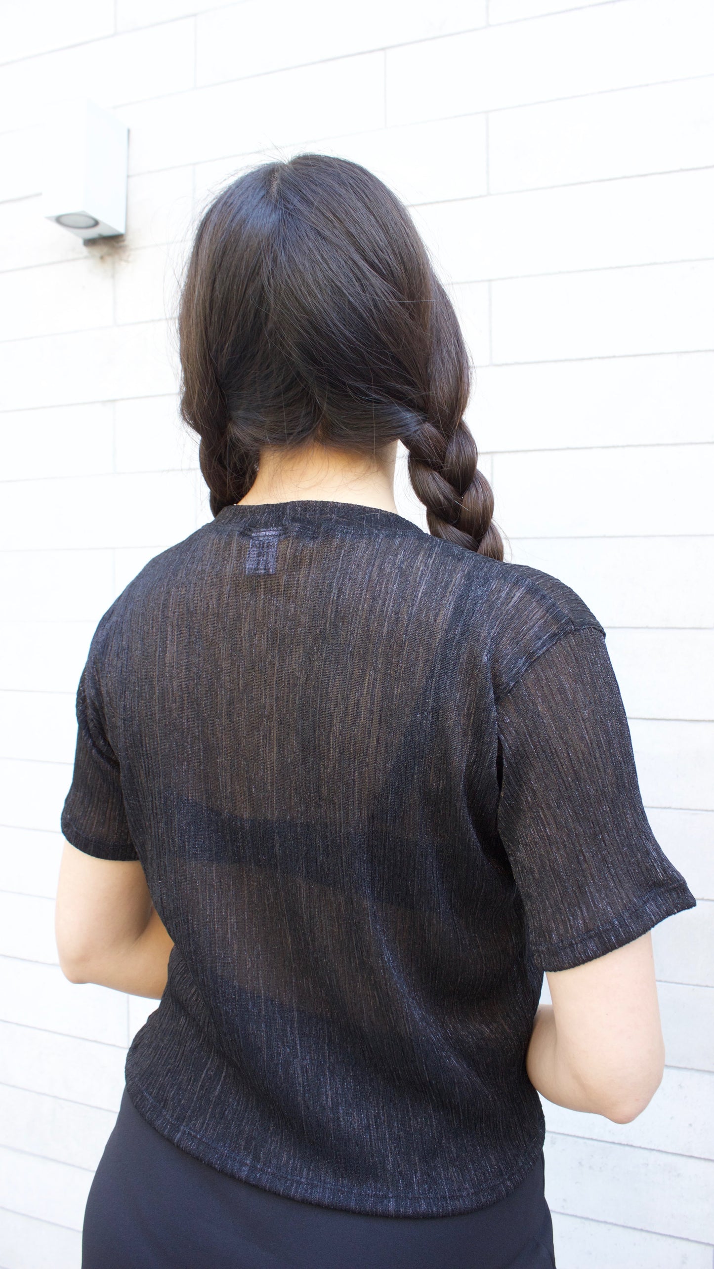 POLERA PLISADA NEGRA