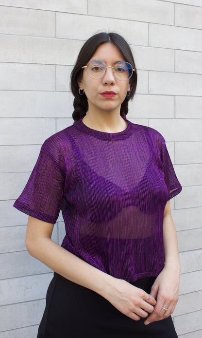 POLERA PLISADA MORADA