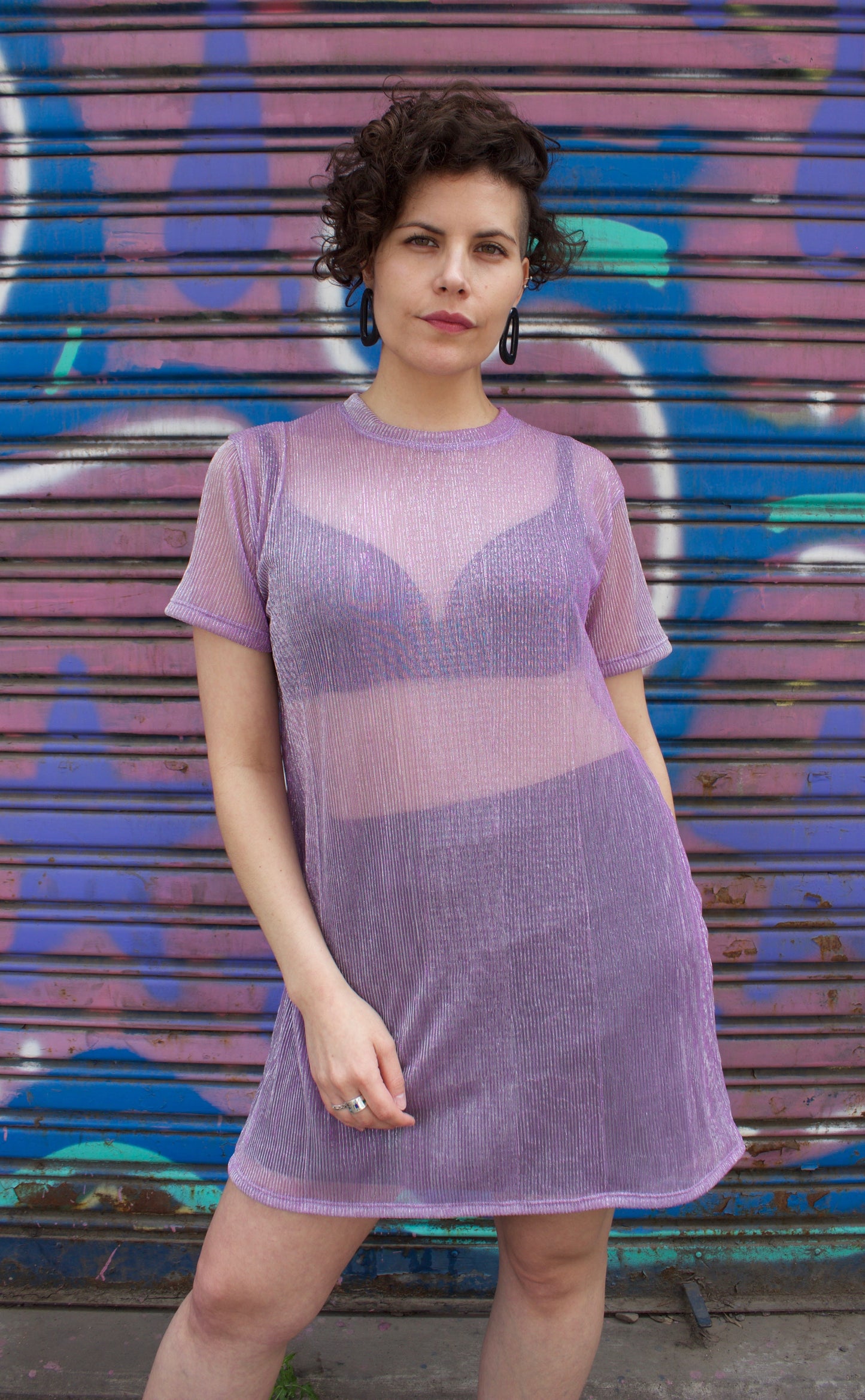 VESTIDO PLISADO LILA