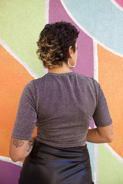 TOP GLITTER PLATEADO