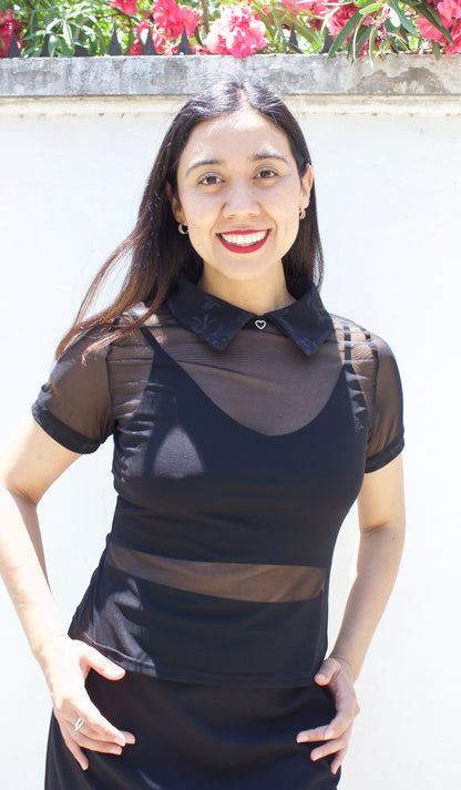 POLERA MALLA CON CUELLO