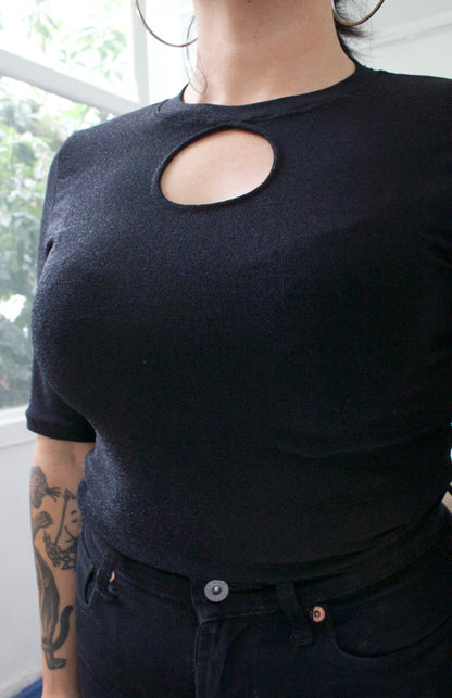 TOP GLITTER NEGRO