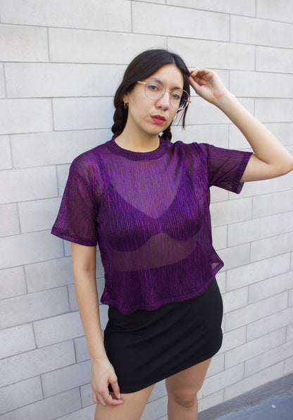 POLERA PLISADA MORADA