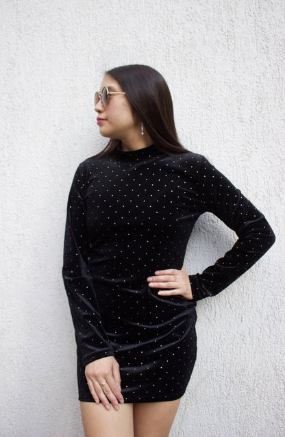 VESTIDO TERCIOPELO TACHAS