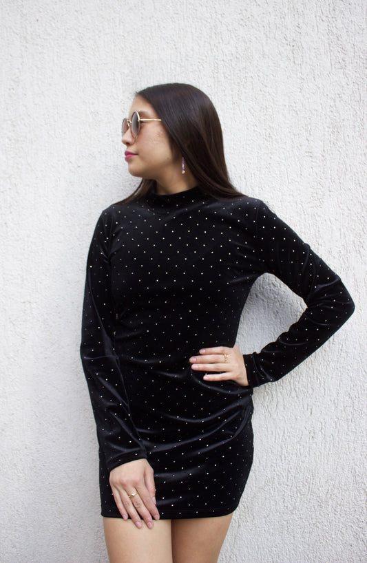 VESTIDO TERCIOPELO TACHAS