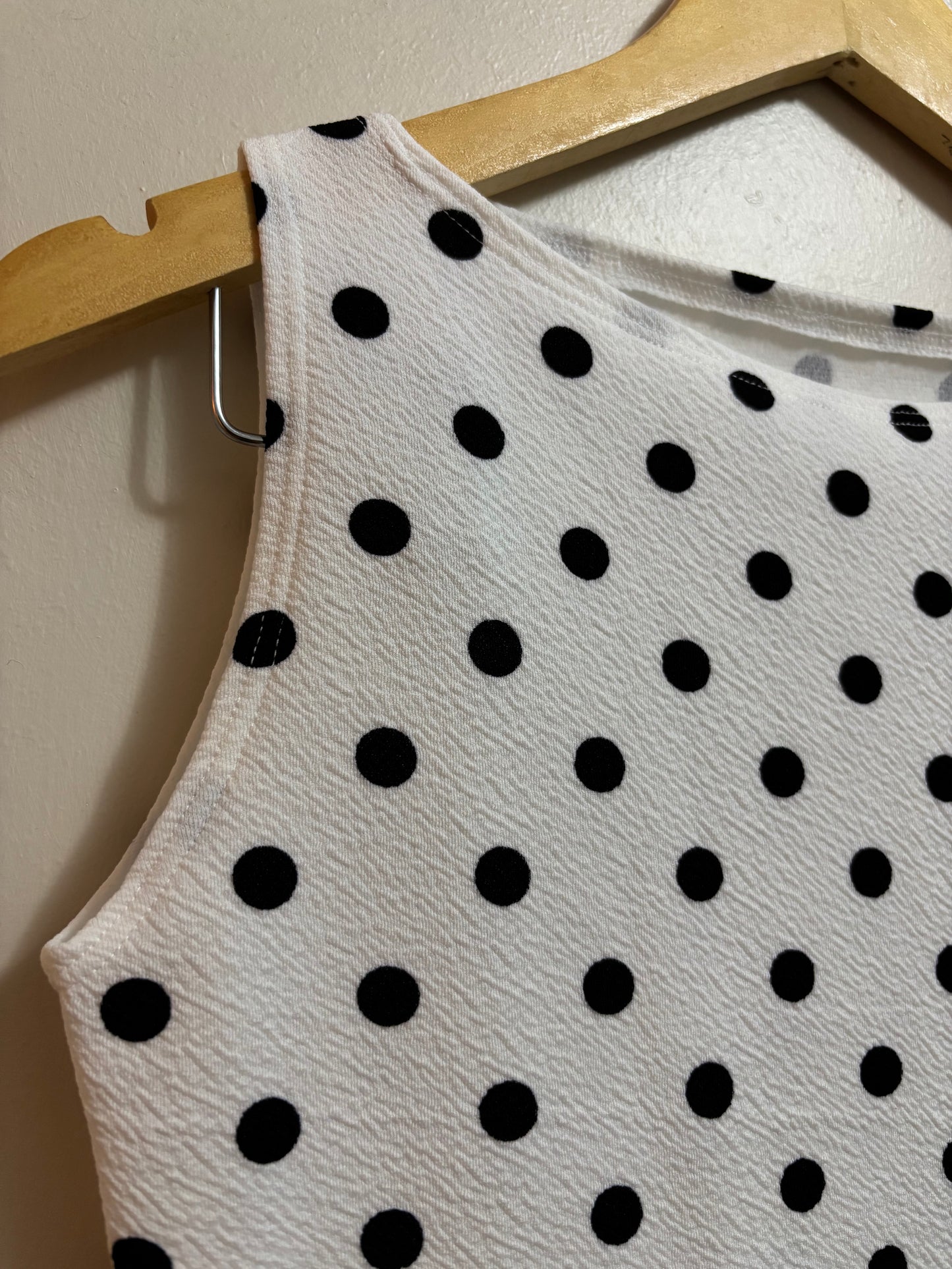 Top polka dots blanco