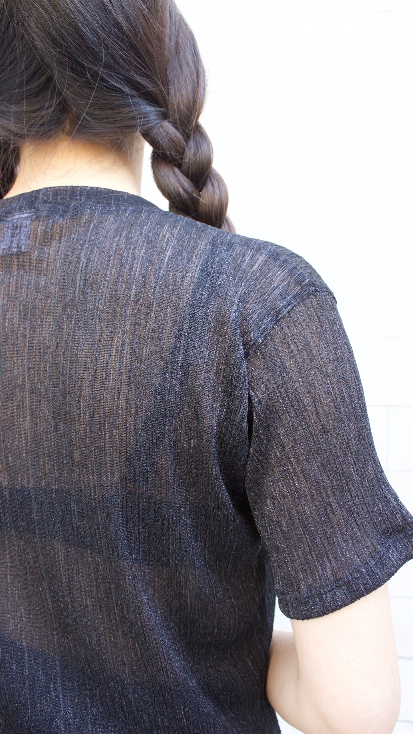 POLERA PLISADA NEGRA