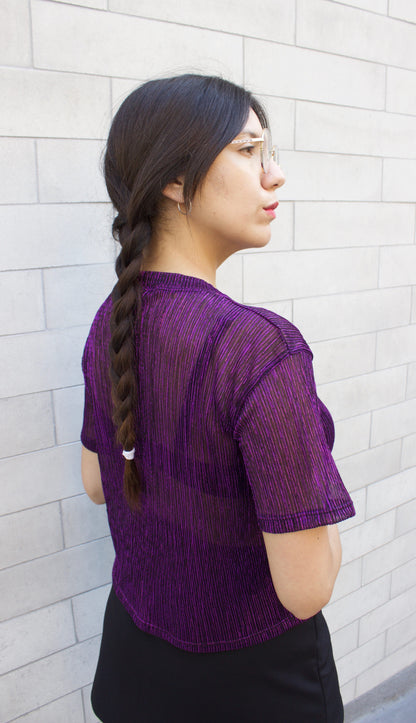 POLERA PLISADA MORADA