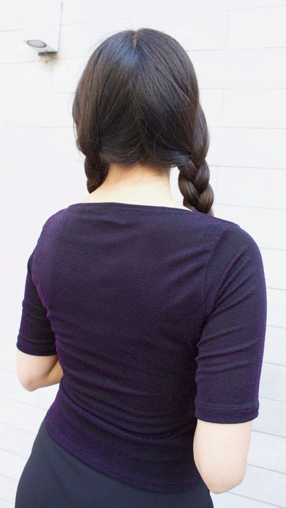 POLERA GLITTER BRILLOS MORADOS