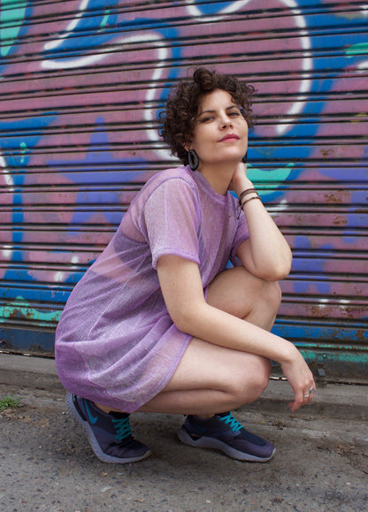 VESTIDO PLISADO LILA