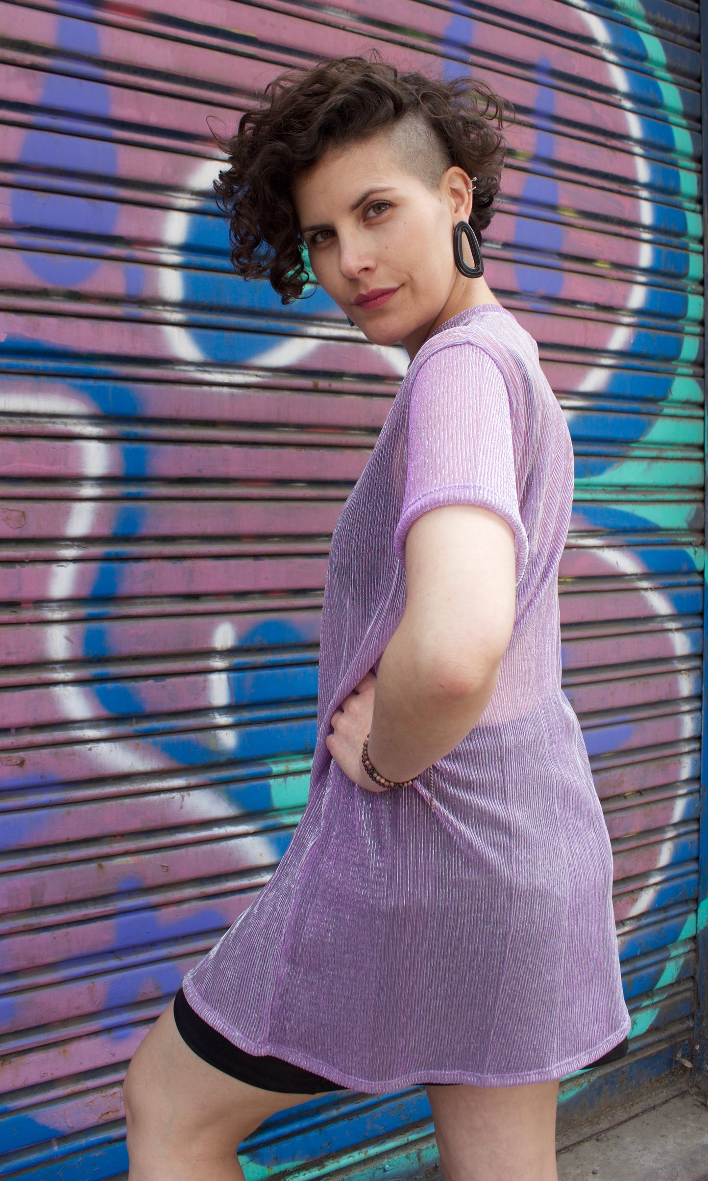 VESTIDO PLISADO LILA