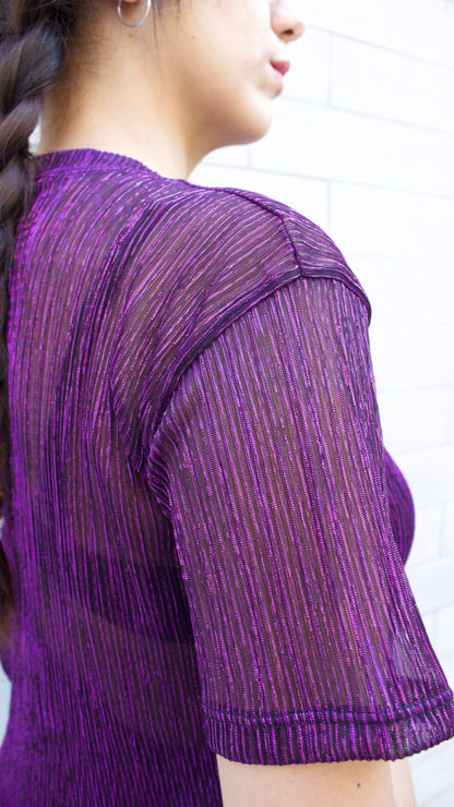 POLERA PLISADA MORADA