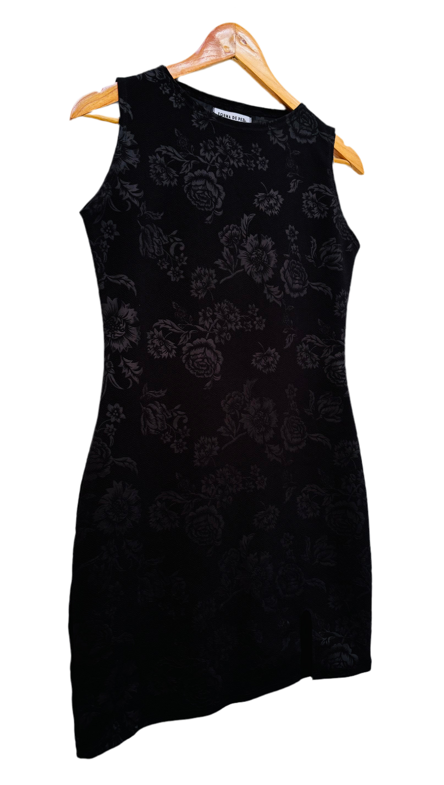 VESTIDO MINI ROSAS NEGRAS