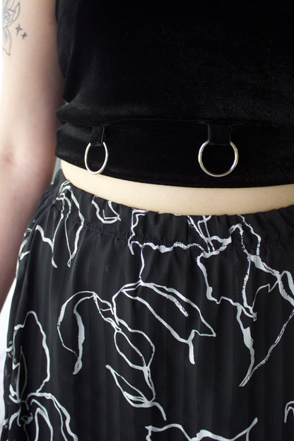 FALDA LARGA GASA FLOREADA